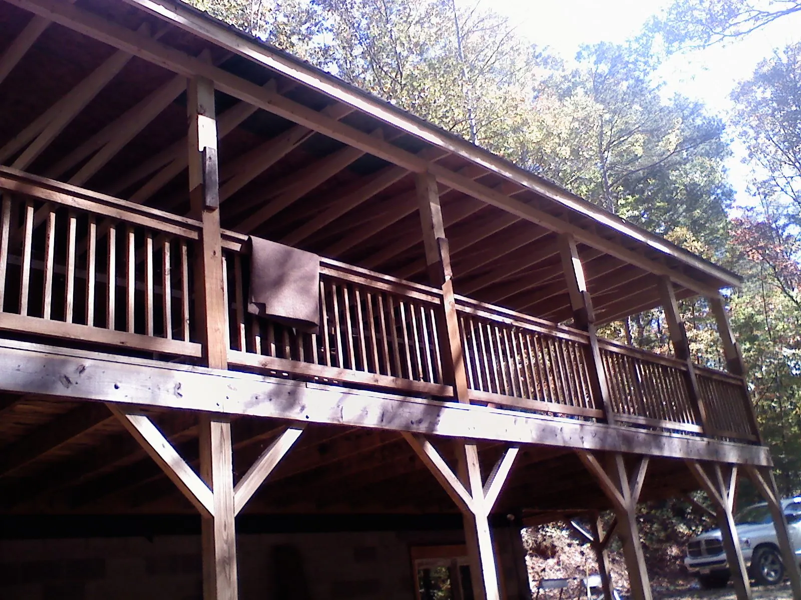 Timber framing under a new elevated porch and deck — Roof Leak Repair in Julian by Roofing Brothers